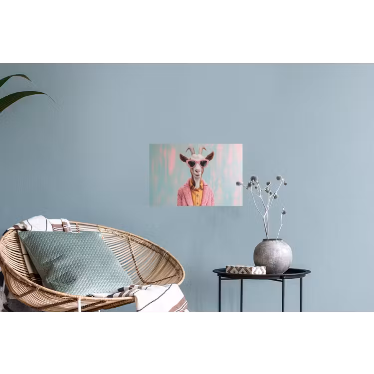 Zonnebril - Roze - Geit - Horen Muursticker klein -plant