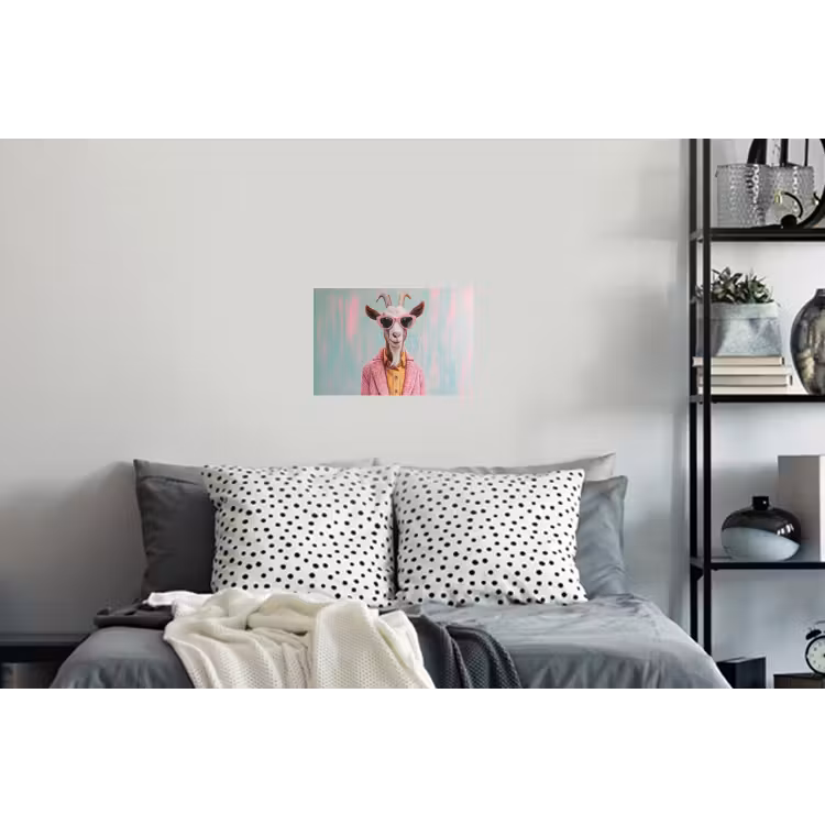 Zonnebril - Roze - Geit - Horen Muursticker klein -slaapkamer