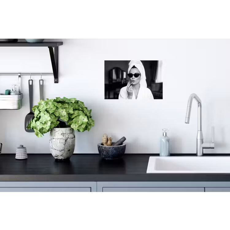 Zonnebril - Vrouw - Zwart - Wit Muursticker klein -keuken