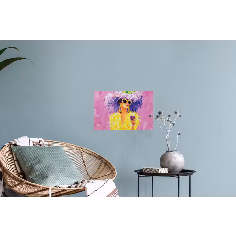 Zonnebril - Vrouw - Jas - Veren Muursticker klein -plant