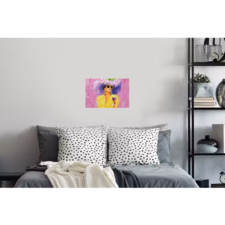 Zonnebril - Vrouw - Jas - Veren Muursticker klein -slaapkamer