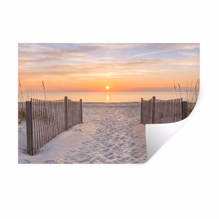 Zonsondergang - Strand - Zand Muursticker klein -3d