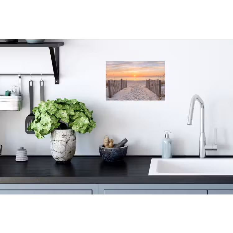 Zonsondergang - Strand - Zand Muursticker klein -keuken
