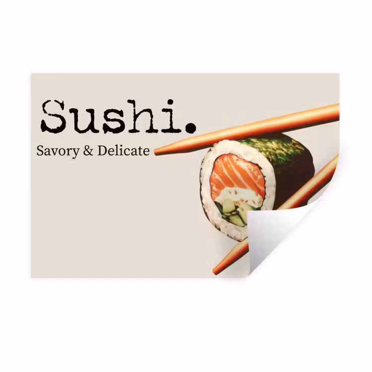 Sushi - Zalm - Rijst - Japans Muursticker klein -3d