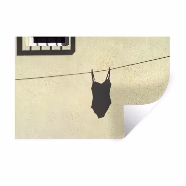 Badpak - Schaduw - Muur - Zomer - Minimalistisch Muursticker klein -3d