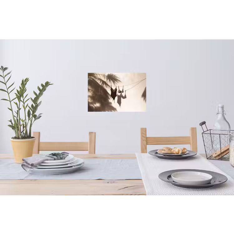 Badkleding - Palmbomen - Schaduw - Tropisch Muursticker klein -eettafel