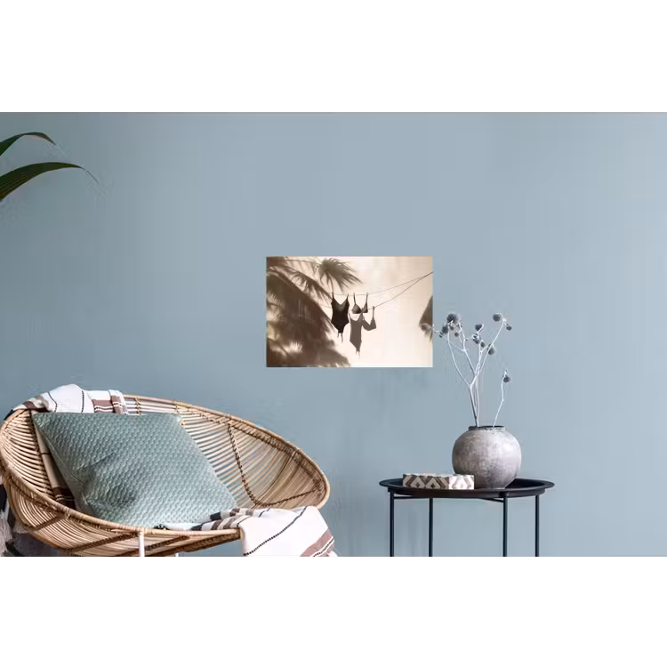 Badkleding - Palmbomen - Schaduw - Tropisch Muursticker klein -plant