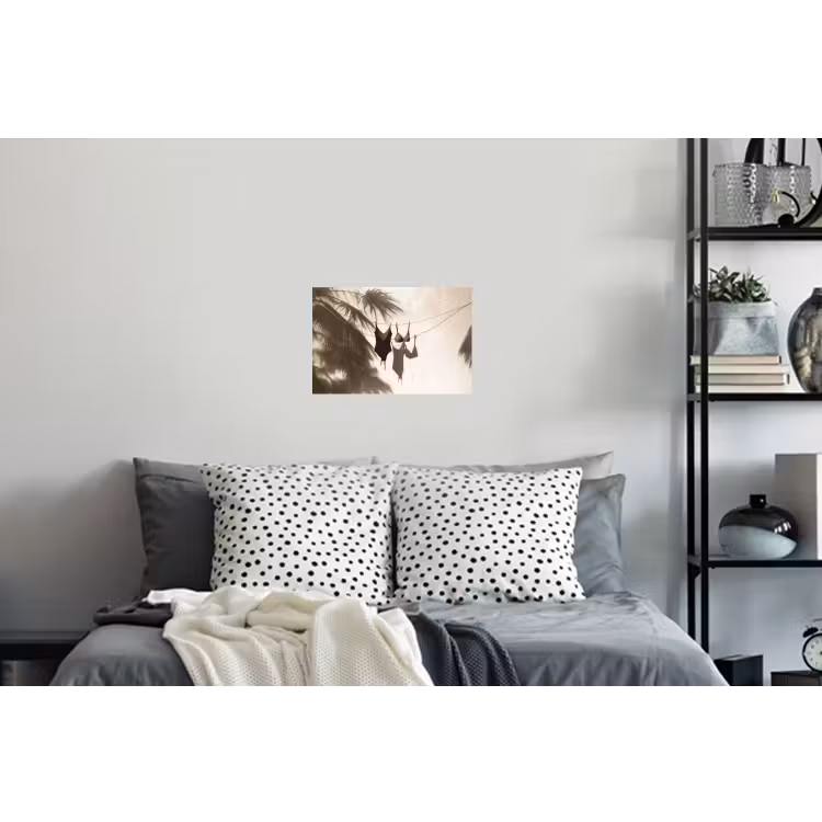 Badkleding - Palmbomen - Schaduw - Tropisch Muursticker klein -slaapkamer