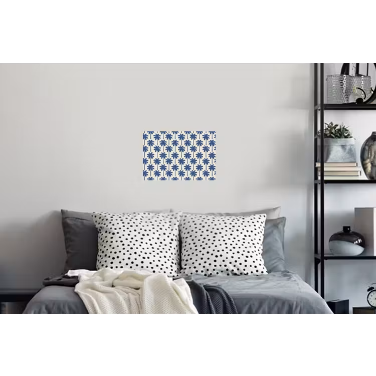Symmetrisch - Palm - Blauw Muursticker klein 286 -slaapkamer