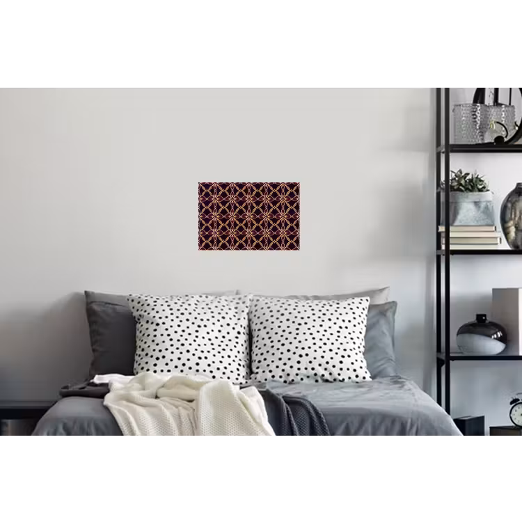 Symmetrisch - Tegel - Burgundy Muursticker klein 286 -slaapkamer