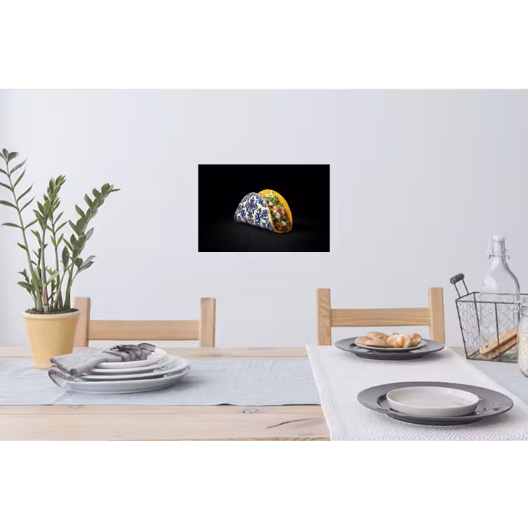 Taco - Vlees - Salade - Delftsblauw - Motief Muursticker klein -eettafel
