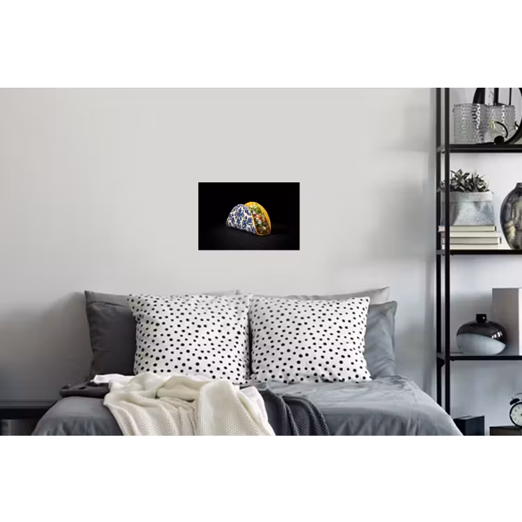 Taco - Vlees - Salade - Delftsblauw - Motief Muursticker klein -slaapkamer