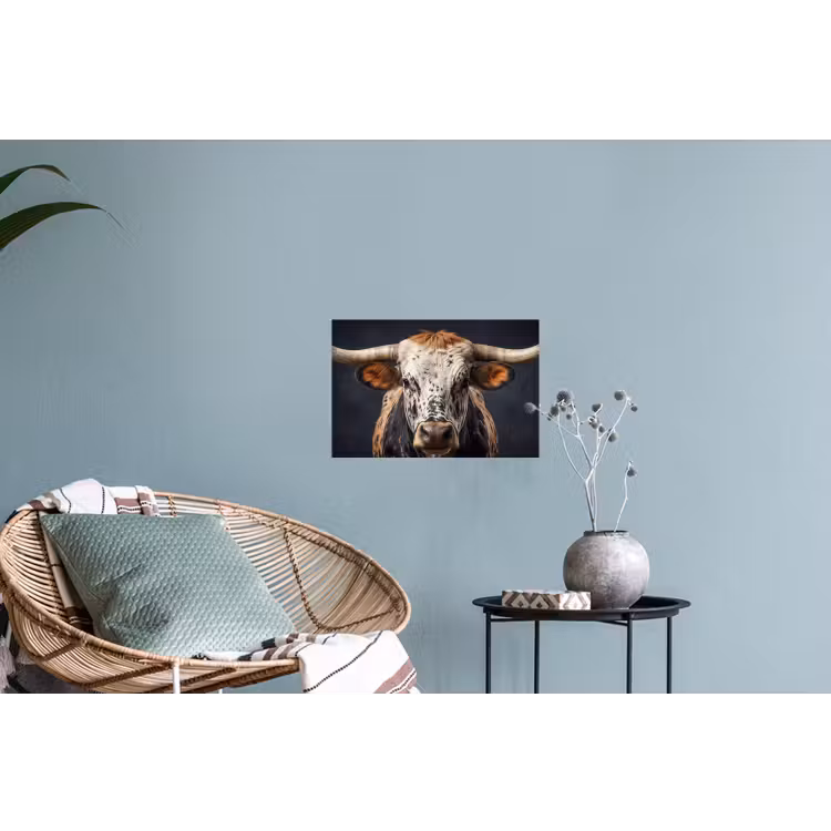 Stier - Kleurrijk - Hoorns Muursticker klein -plant