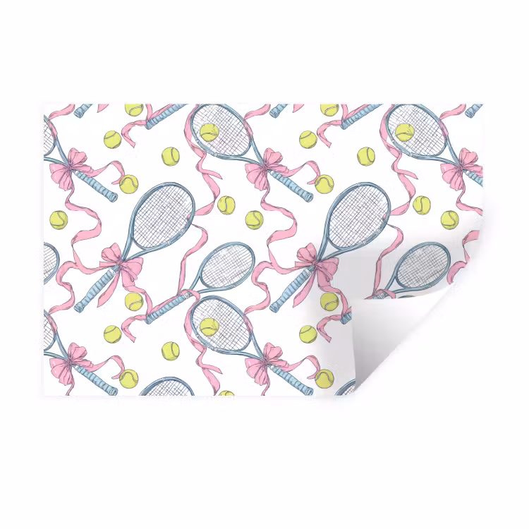 Tennis - Strikken - Kleurrijk Muursticker klein 286 -3d
