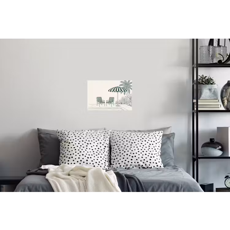 Terras - Illustratie - Groen Muursticker klein -slaapkamer