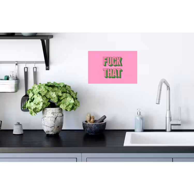 Tekst - Bold - Roze Muursticker klein -keuken