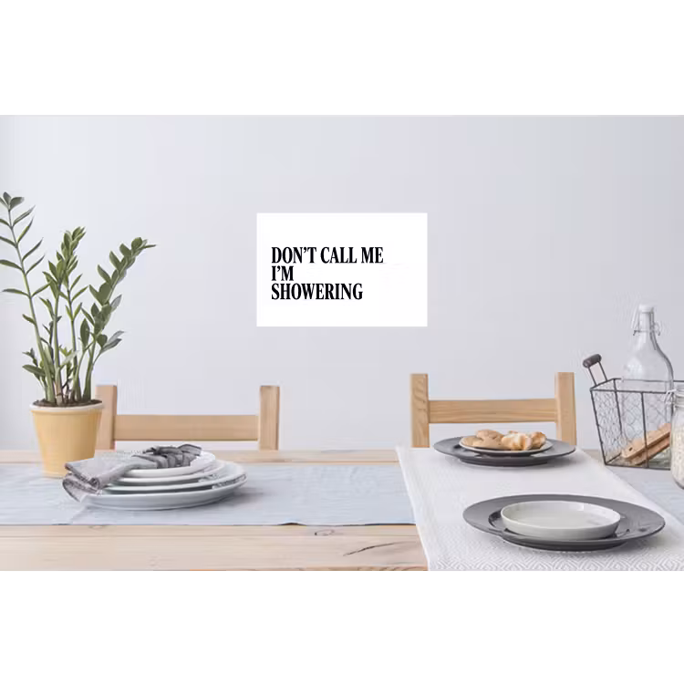 Tekst - Modern - Zwart - Wit Muursticker klein -eettafel