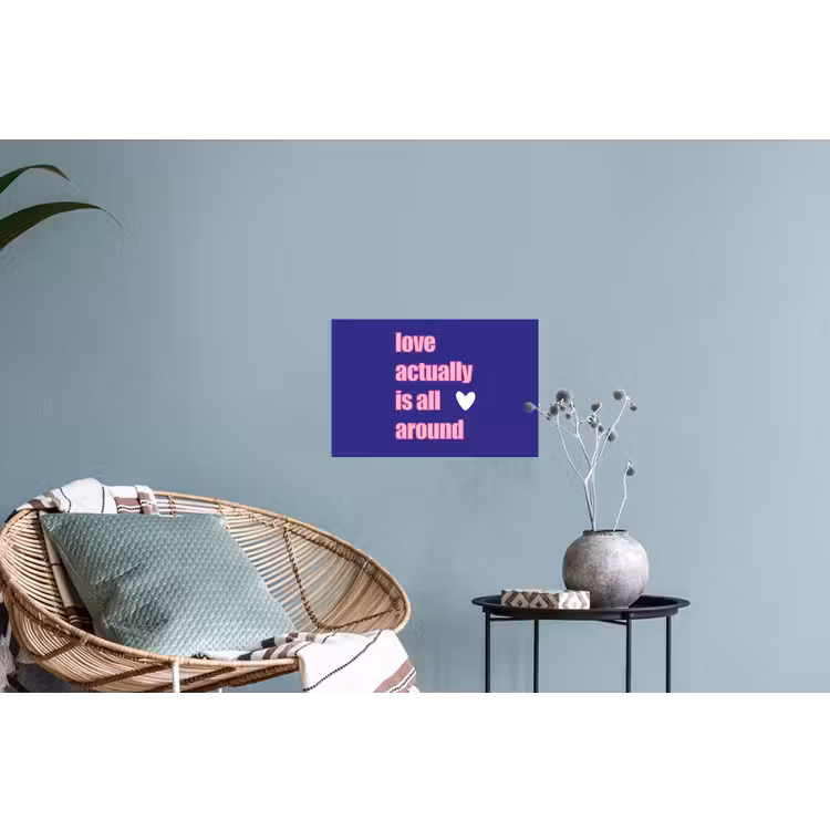 Tekst - Valentijn - Love - Blauw Muursticker klein -plant