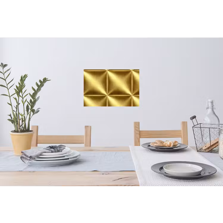 Textuur - Geborsteld Goud - Industrieel - Metallic Muursticker klein 286 -eettafel