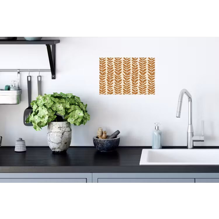 Textuur - Bladeren - Oker Muursticker klein 286 -keuken