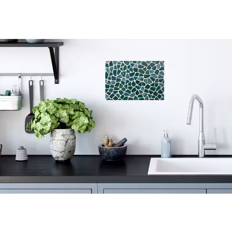 Textuur - Steen - Groen - Abstract - Patroon Muursticker klein -keuken
