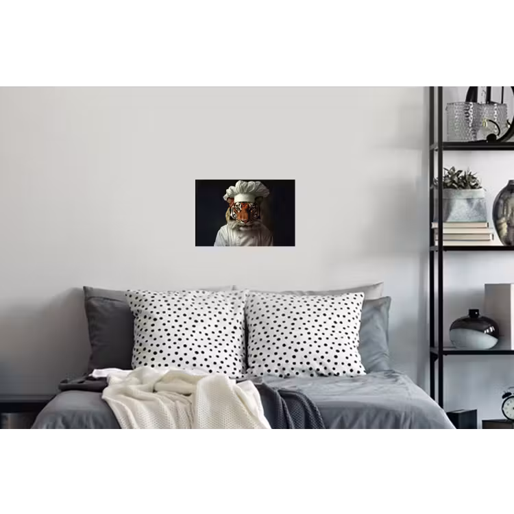 Tijger - Kokskleding - Bruin Muursticker klein -slaapkamer
