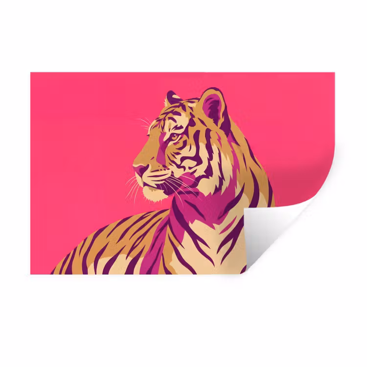 Tijger - Modern - Neon Muursticker klein -3d