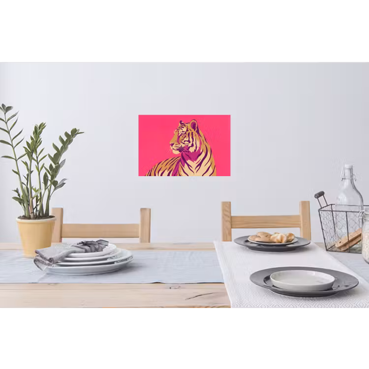Tijger - Modern - Neon Muursticker klein -eettafel