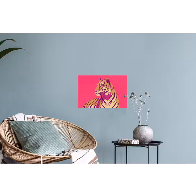 Tijger - Modern - Neon Muursticker klein -plant
