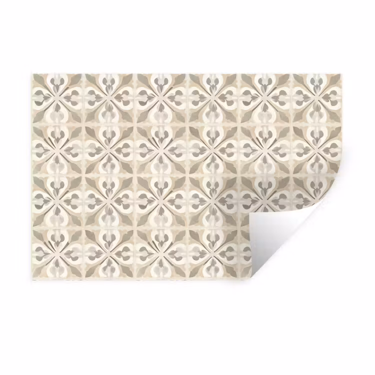 Tegel - Motief - Beige Muursticker klein 286 -3d