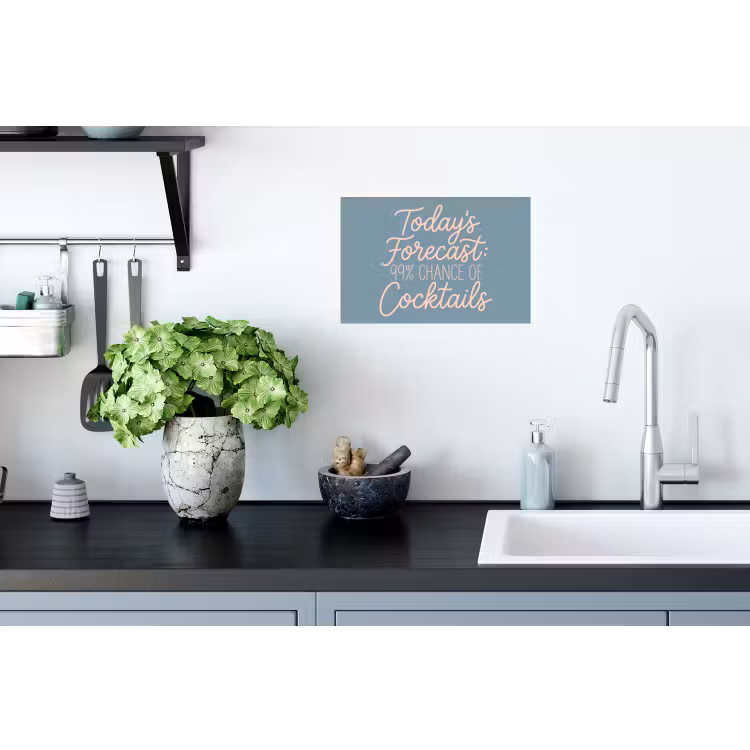Today's Forecast - Cocktails - Blauw Muursticker klein -keuken