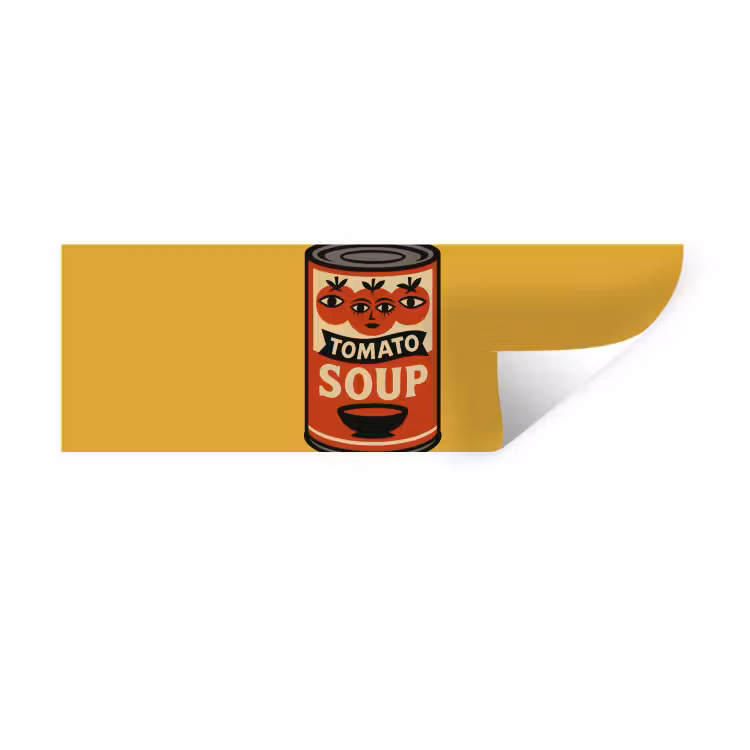Tomatensoep - Gezichtje - Illustratie - Rood Muursticker klein -3d