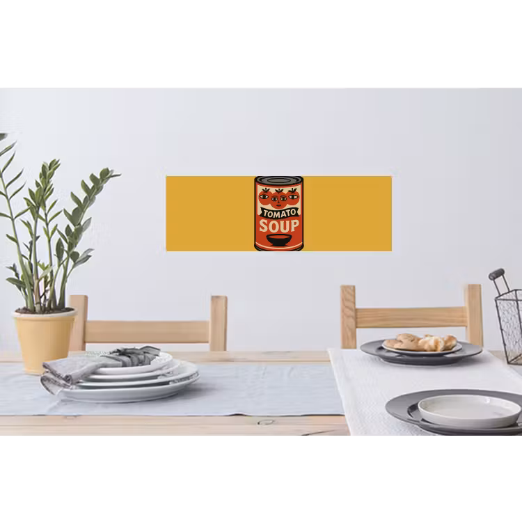 Tomatensoep - Gezichtje - Illustratie - Rood Muursticker klein -eettafel