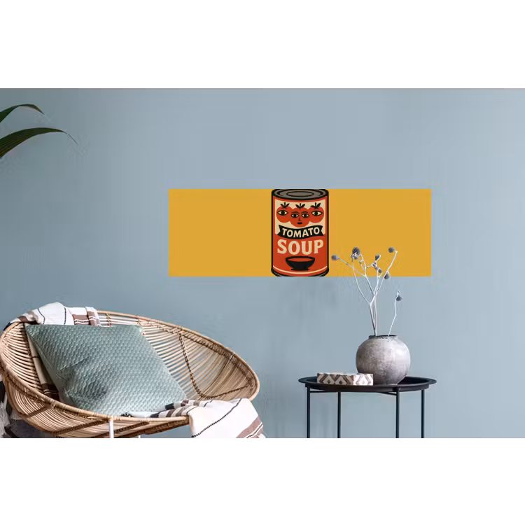 Tomatensoep - Gezichtje - Illustratie - Rood Muursticker klein -plant