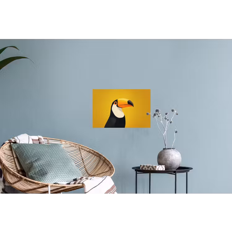 Toekan - Minimalistisch - Snavel - Oranje Muursticker klein -plant