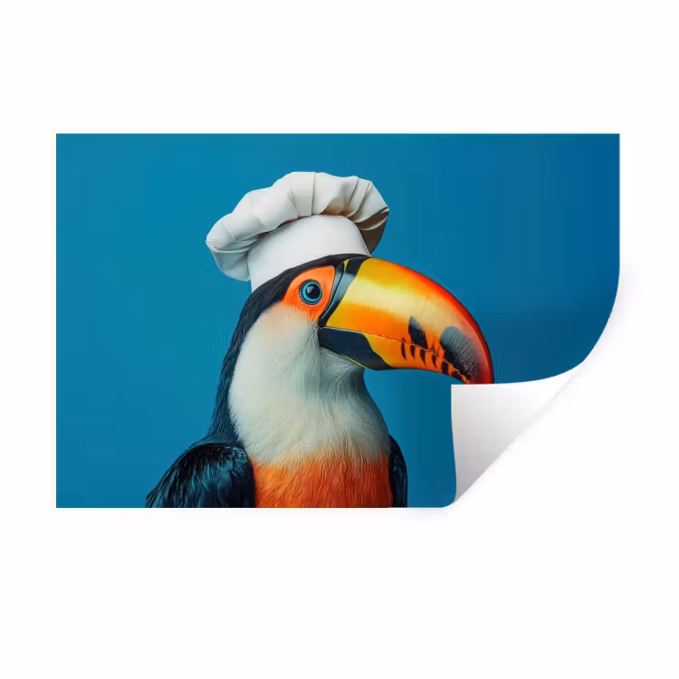 Toekan - Papegaai - Vogel - Koksmuts Muursticker klein -3d