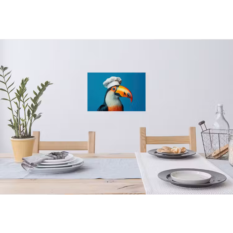 Toekan - Papegaai - Vogel - Koksmuts Muursticker klein -eettafel
