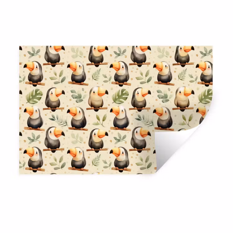 Toekans - Exotisch - Kleurrijk Muursticker klein 286 -3d