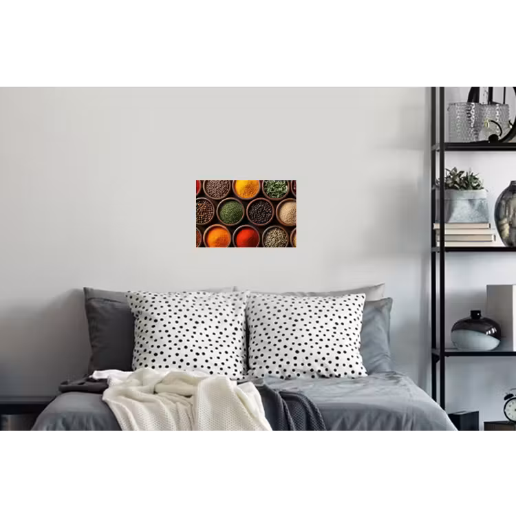 Bakjes - Hout - Kruiden - Kleurrijk Muursticker klein -slaapkamer