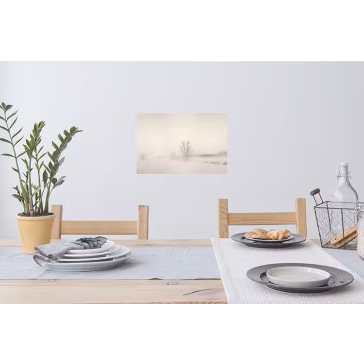 Boom - Mist - Sneeuw - Winter - Minimalistisch Muursticker klein -eettafel