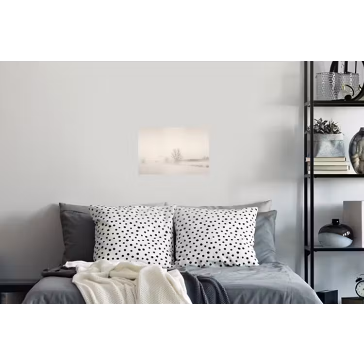 Boom - Mist - Sneeuw - Winter - Minimalistisch Muursticker klein -slaapkamer