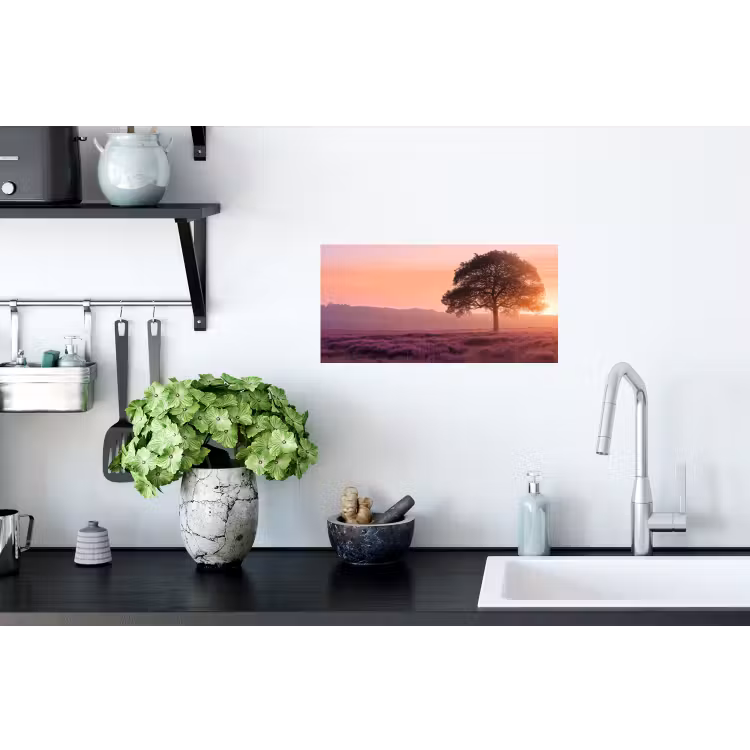 Boom - Heide - Zonsopgang Muursticker klein -keuken