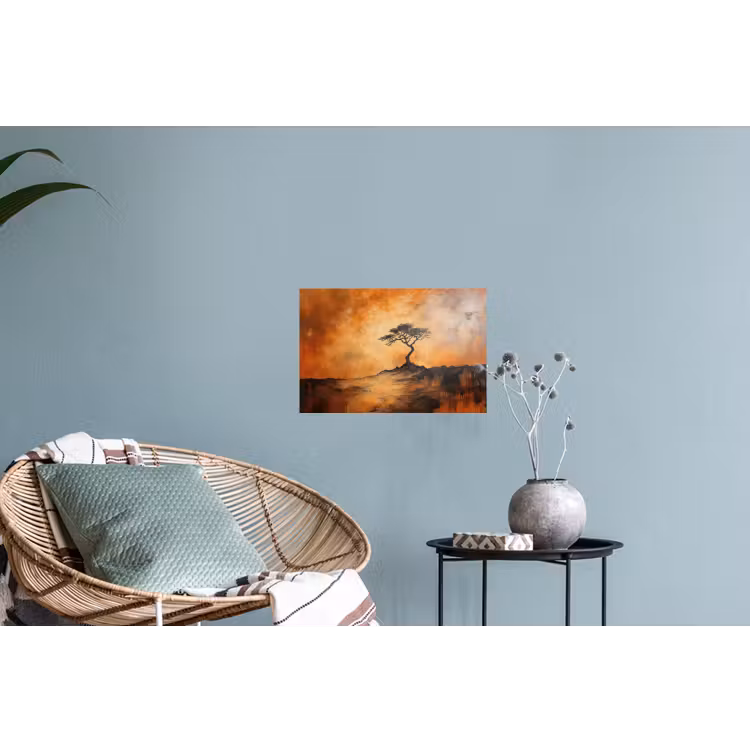 Boom - Landschap - Oranje Muursticker klein -plant