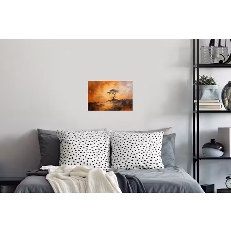 Boom - Landschap - Oranje Muursticker klein -slaapkamer