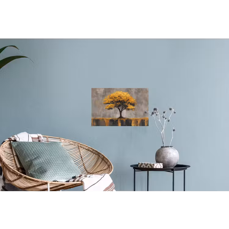 Boom - Bladeren - Goud - Abstract Muursticker klein -plant