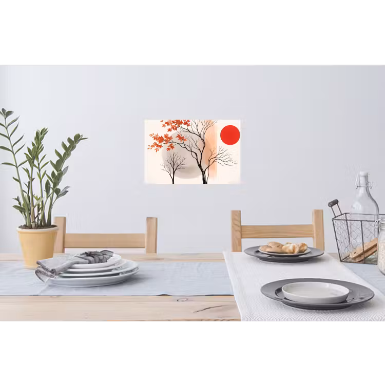Wall Sticker - Tree - Red - Abstract - Boom - Rood - Abstract Muursticker klein