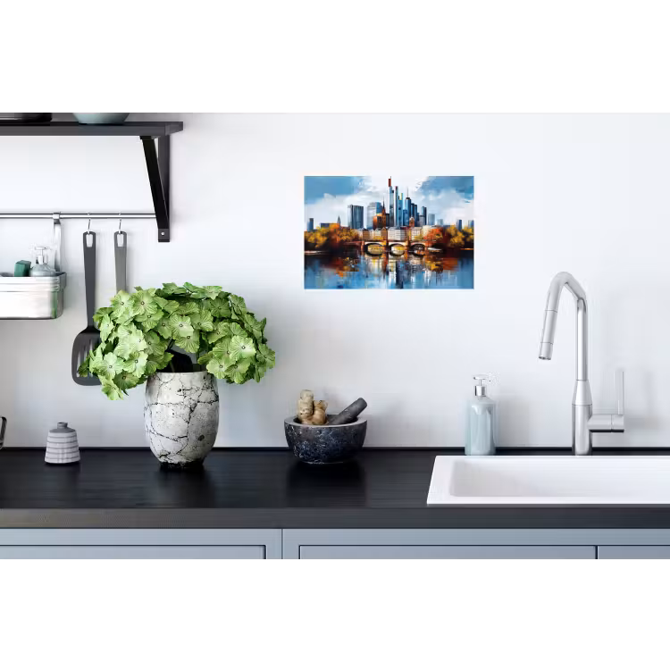 Bomen Frankfurt- Stad - Skyline - Brug Muursticker klein -keuken