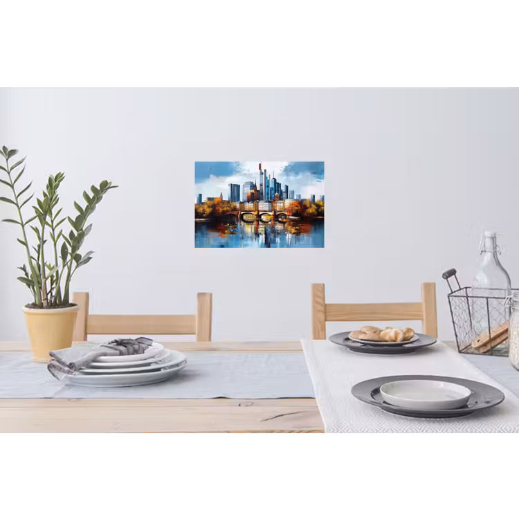 Bomen Frankfurt- Stad - Skyline - Brug Muursticker klein -eettafel