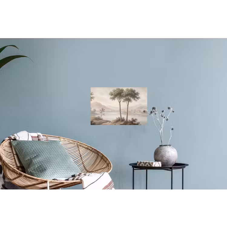 Bomen - Meer - Bergen - Illustratie Muursticker klein -plant
