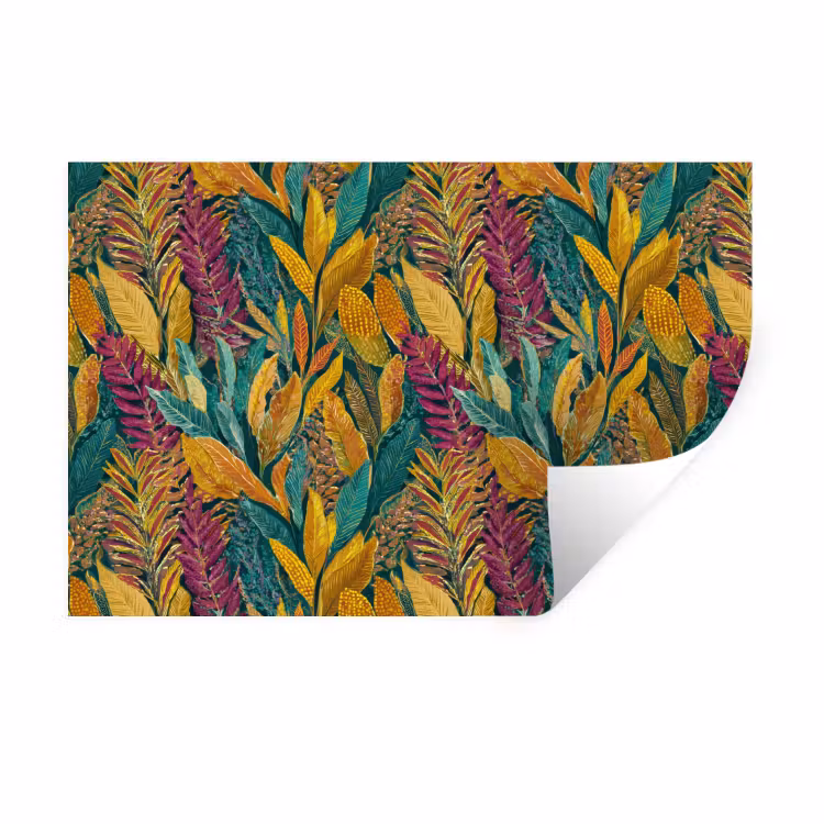 Tropische - Botanisch - Patroon - Kleurrijk - Exotisch Muursticker klein 286 -3d